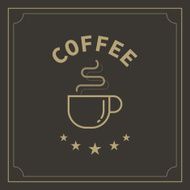 vector coffee cup logo and label concept design