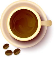 Coffee cup vector top viwe