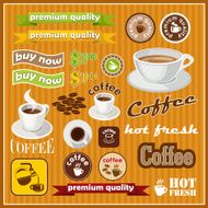 Set of vintage coffee and tea icon