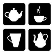 Icon set with cups and teapot N2