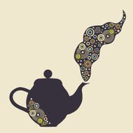 Stylized kettle with design elements