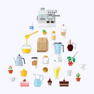 cafe equipment icons collection2