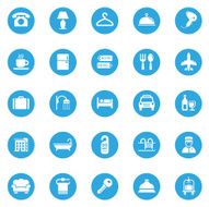 Vector Hotel Icons - 25 Blue