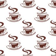 Simple hot coffee cups seamless pattern