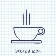 Vector sketch icon of coffee cup