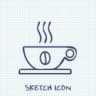 Vector sketch icon of coffee cup N2