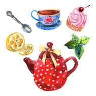 Watercolor Tea Set