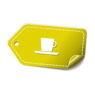 Mug Sign Yellow Vector Icon Design