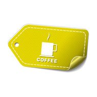 Coffee Sign Yellow Vector Icon Design
