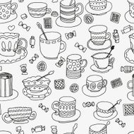 seamlees pattern with cups and mugs