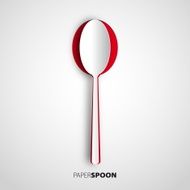 Papercut spoon Vector restaurant card menu design