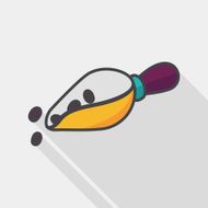 coffee bean flat icon with long shadow eps10 N11