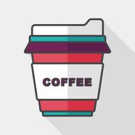 takeaway coffee flat icon with long shadow eps10 N5