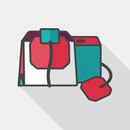 coffee bag flat icon with long shadow eps10 N15