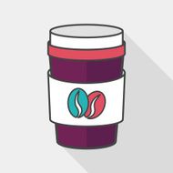 takeaway coffee flat icon with long shadow eps10 N6