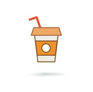 Disposable coffee cup icon