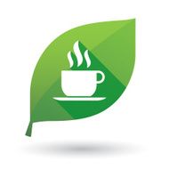 Green leaf icon with a coffee cup