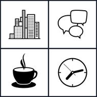 Set Icons Office Work and Business Life