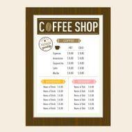 Coffee shop menu design Layout Template