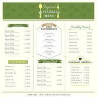 Restaurant Menu Design Template layout Organic food