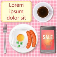 Mobile shopping concept with copy space