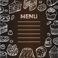 Menu with hand drawn doodle elements