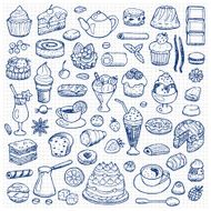 Cafe Set hand drawn doodle elements