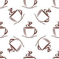 Brown steaming cups seamless pattern