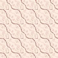 Seamless background pattern with coffee beans and cups Vector illustration