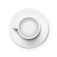 top view of an white elegant cup