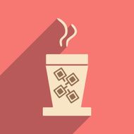Flat with shadow icon and mobile applacation coffee N2