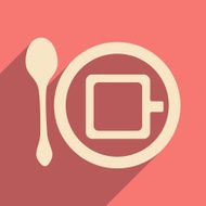 Flat with shadow icon and mobile applacation coffee N3