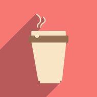 Flat with shadow icon and mobile applacation coffee N4