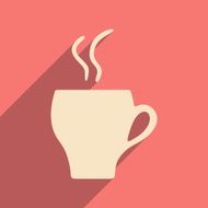 Flat with shadow icon and mobile applacation coffee N6