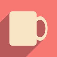 Flat with shadow icon and mobile applacation coffee N7