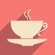 Flat with shadow icon and mobile applacation coffee N8
