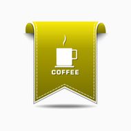 Coffee Sign Yellow Vector Icon Design N2