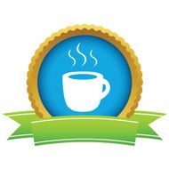 Gold cup of coffee logo