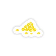 icon sticker realistic design on paper coffee beans