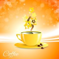 coffe good morning with yellow cup