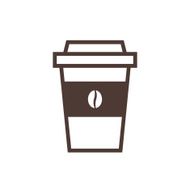 Disposable coffee cup flat modern minimal outline icon