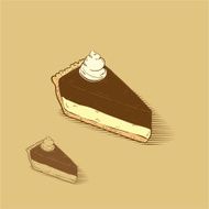Cheese cake with chocolate and cream on the top