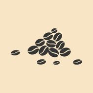 Flat in black and white mobile application coffee beans