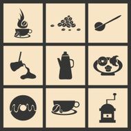 Flat in black and white concept mobile application coffee break