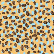 Seamless pattern of coffee beans