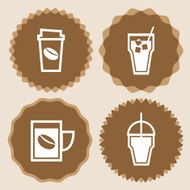 Coffee cup icons badge set