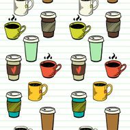 Seamless pattern with cups