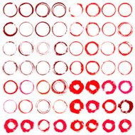 Vector set of red silhouette wine coffee tea stain