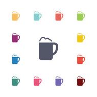 cappuccino flat icons set