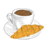 French breakfast Vintage vector lllustration